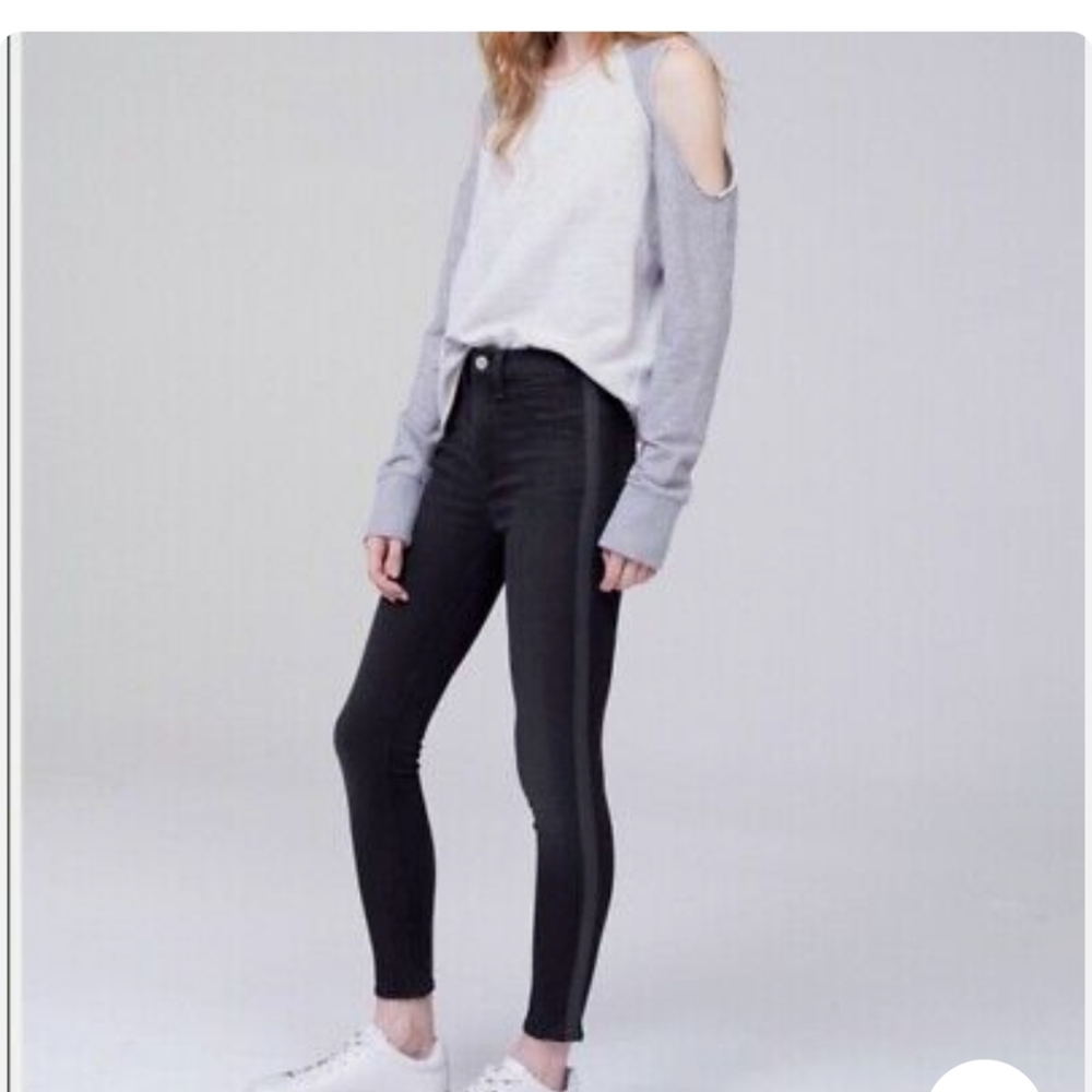 Women's Rag & Bone Washed Black Tuxedo Skinny Jeans